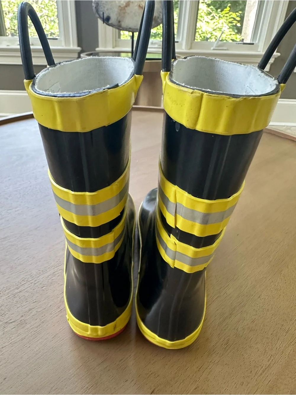 OAKI Fireman Rescue Rain Boots, Size 2 Big Kid
